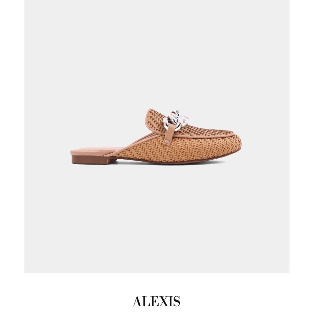 Alexis Woven Mules with Silver Accent by ShuShop